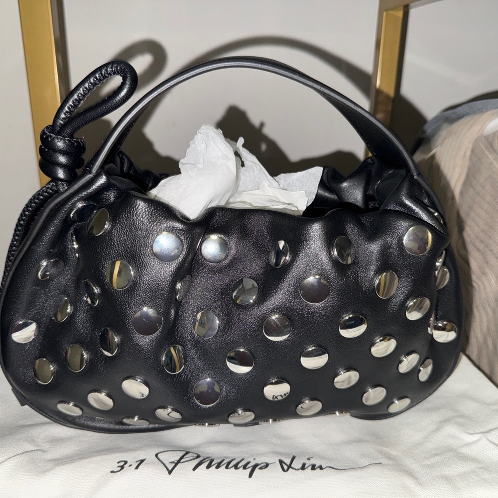 3.1 PHILLIP LIM Silver Studded Shoulder Bag - Picture 2 of 9